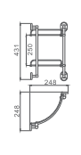 Полка стеклянная HAIBA HB1907-2 2- ярус, угловая, хром