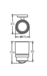 Держатель HAIBA HB8706 стакана матовое стекло, черный