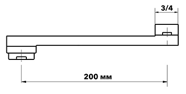 Излив плоский.,дл.200мм, арт.ESPL200L