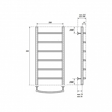 Полотенцесушитель водяной Point Афина PN04158BR П6 500x800, бронза