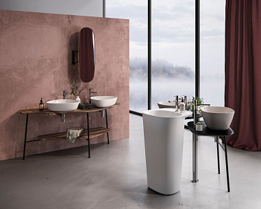 Столешница Vitra Plural 160 под 2 раковины, темный дуб