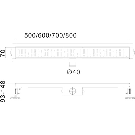 Трап HAIBA HB93500-7, черный 500 мм
