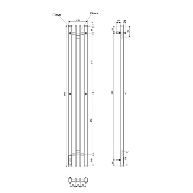 Полотенцесушитель электрический Point Фрея PN20722W П2 140x1200 диммер слева, белый