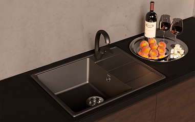 Мойка кухонная ULGRAN Quartz Prima 650-03, десерт