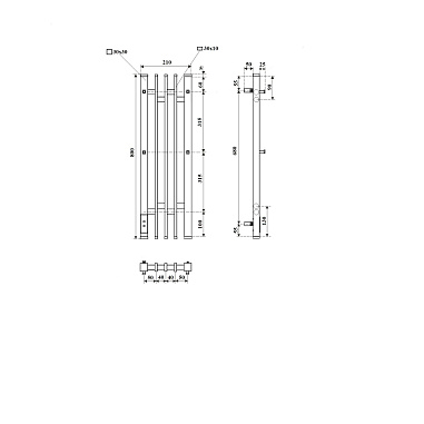 Полотенцесушитель электрический Point Фрея PN20738W П2 180x800 диммер слева, белый
