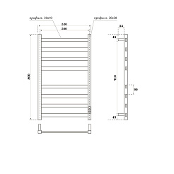 Полотенцесушитель электрический Point Меркурий PN83858GR П8 500x800, диммер справа, графит премиум