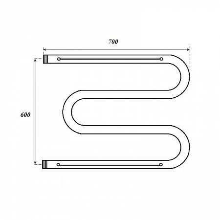 Полотенцесушитель водяной Point PN38667P 600x700 М-образный (1") с полкой, хром