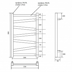 Полотенцесушитель электрический Point Феникс PN15158WE П7 500x800 левый/правый, белый