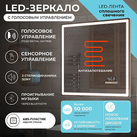 Зеркало VIGO Geometry Media voice 1000
