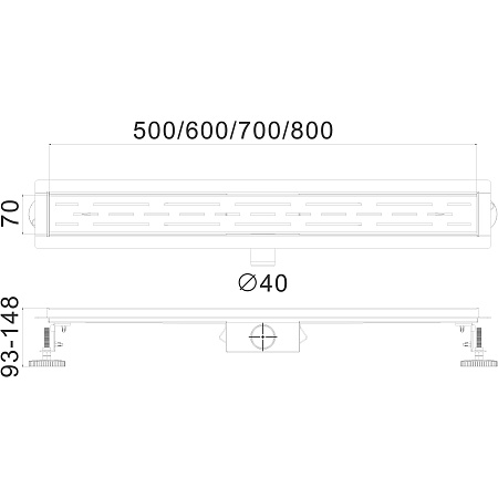 Трап HAIBA HB91500-3, серый 500 мм
