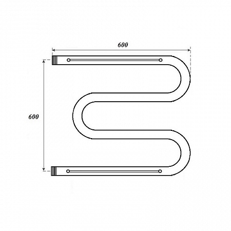 Полотенцесушитель водяной Point PN38666P 600x600 М-образный (1") с полкой, хром