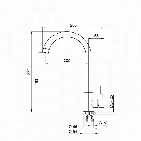 Смеситель для кухни Point PN3101B черный