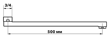 Излив плоский.,дл.500мм, арт.ESPL500L