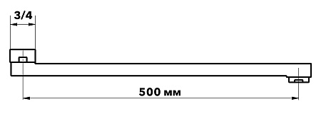 Излив плоский.,дл.500мм, арт.ESPL500L