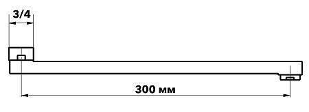 Излив плоский.,дл.300мм.,арт.ESPL300L