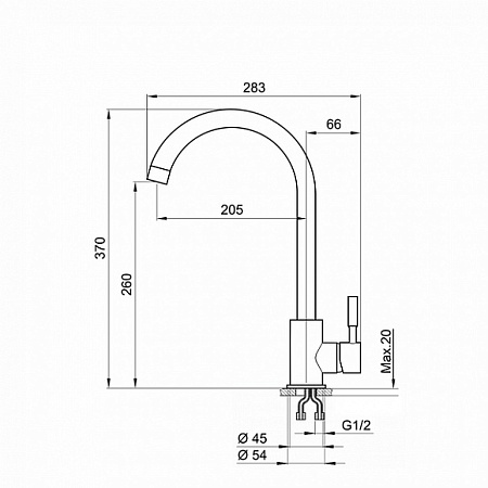 Смеситель для кухни Point PN3101BG светло-бежевый