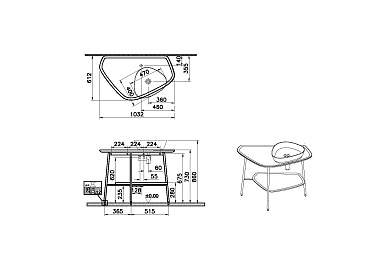 Столешница Vitra Plural 100 правосторонняя, белый матовый