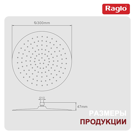 Тропический душ ∅300мм (нерж) RAGLO R451.56