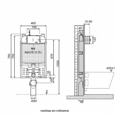 Бачок сливной OLI 74 Simflex механический