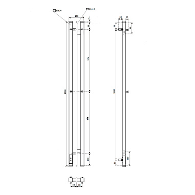 Полотенцесушитель электрический Point Фрея PN20712W П2 100x1200 диммер слева, белый