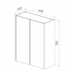 Шкаф Lemark COMBI 60см подвесной, 2-х дверн., цвет: фасад-Дуб кантри,корпус-Белый глянец