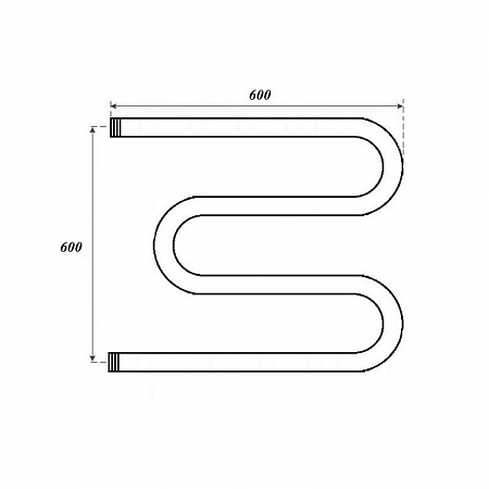 Полотенцесушитель водяной Point PN37666 600x600 М-образный (1"), хром