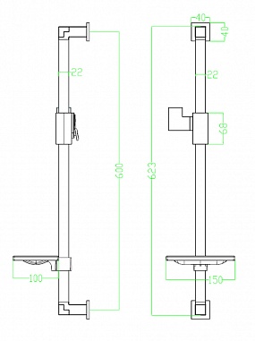 Душевая стойка Lemark LM8069C с прямоугольной мыльницей
