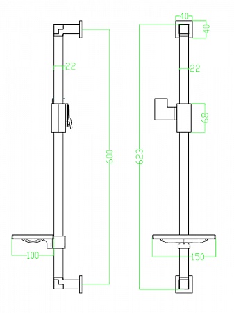 Душевая стойка Lemark LM8069C с прямоугольной мыльницей